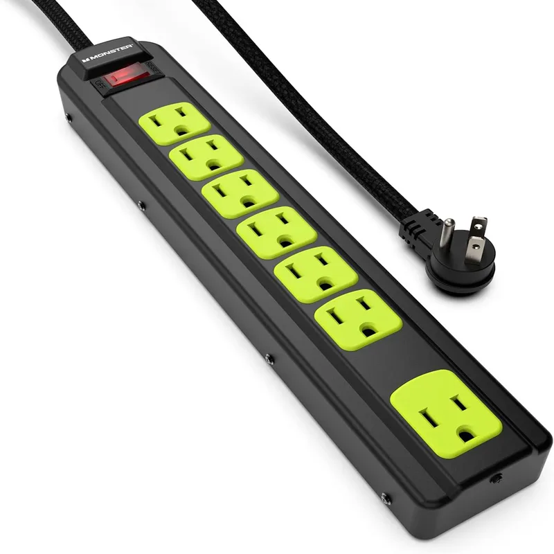 Monster Power Strip Surge Protector 7 Outlets - Black