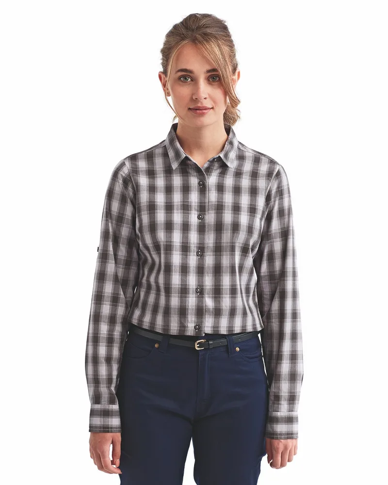 ARTISAN COLLECTION BY REPRIME Ladies' Mulligan Check Long-Sleeve Cotton Shirt view 3