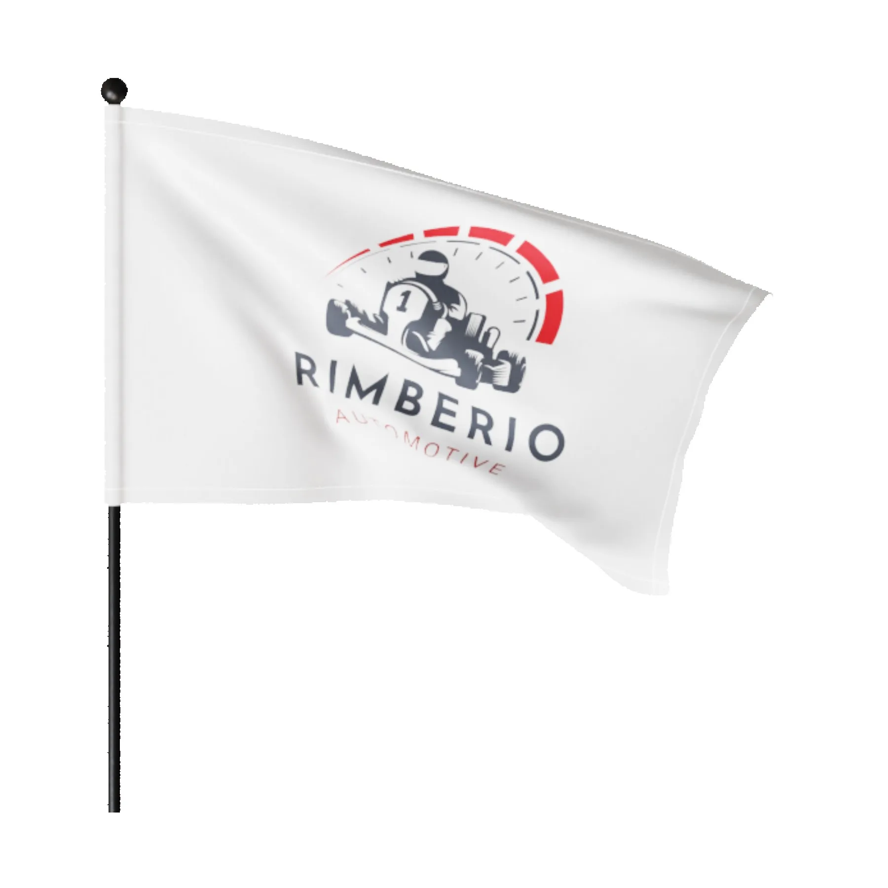 110 Polyester Waving Rally Flag w/ Pole (15"x9" Flag/16" Pole) view 2