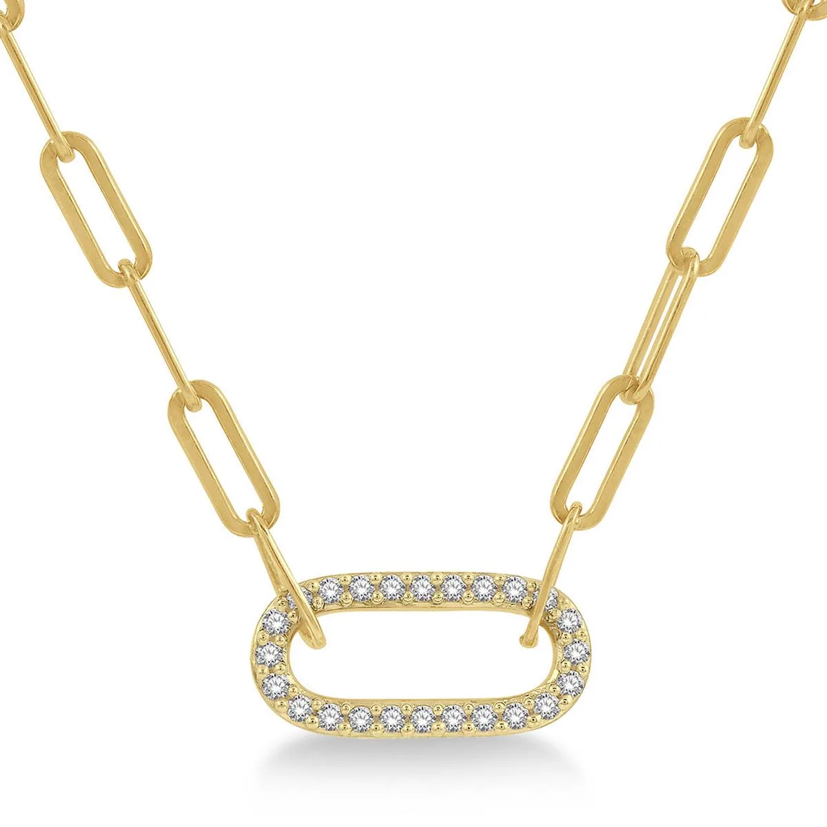 Jilco Inc Diamond Paperclip Necklace