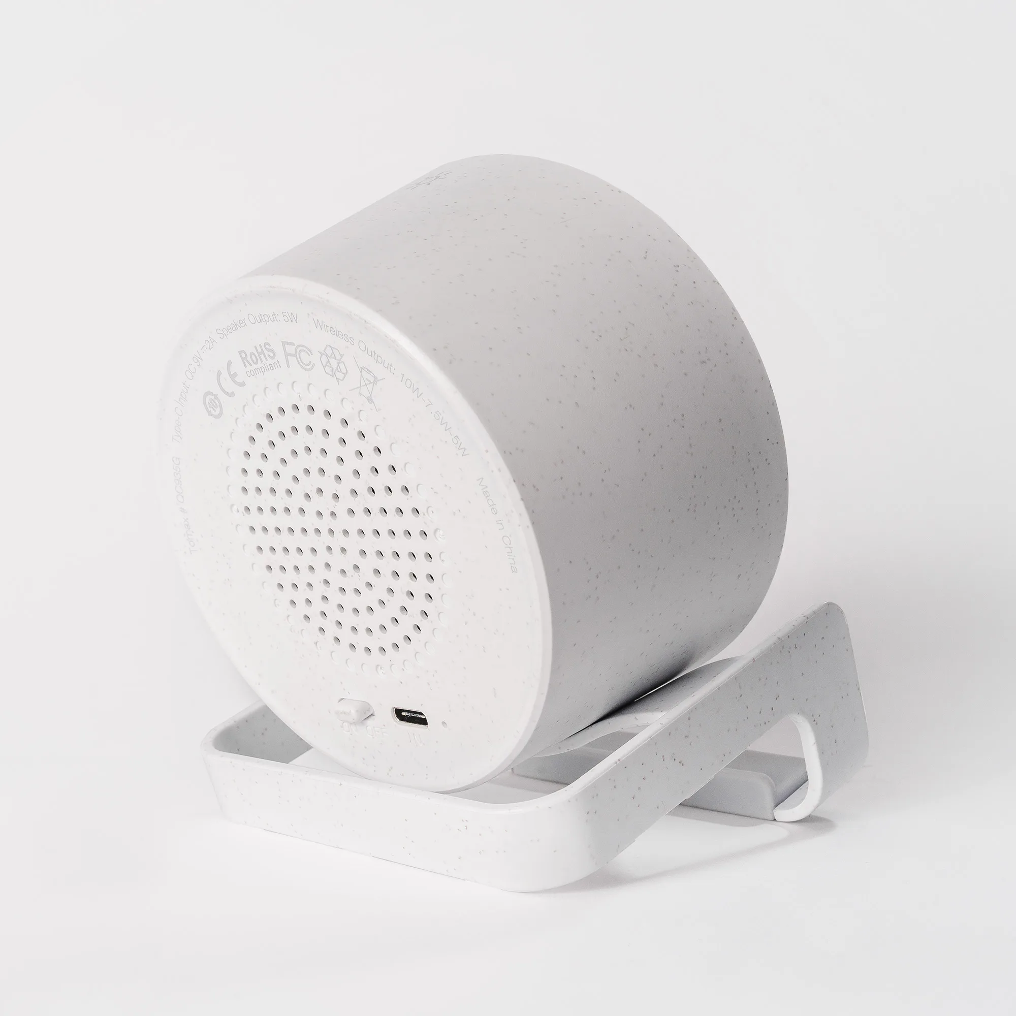 WheatStraw Eco Spotlight Bluetooth Speaker and Qi Phone Stand view 7