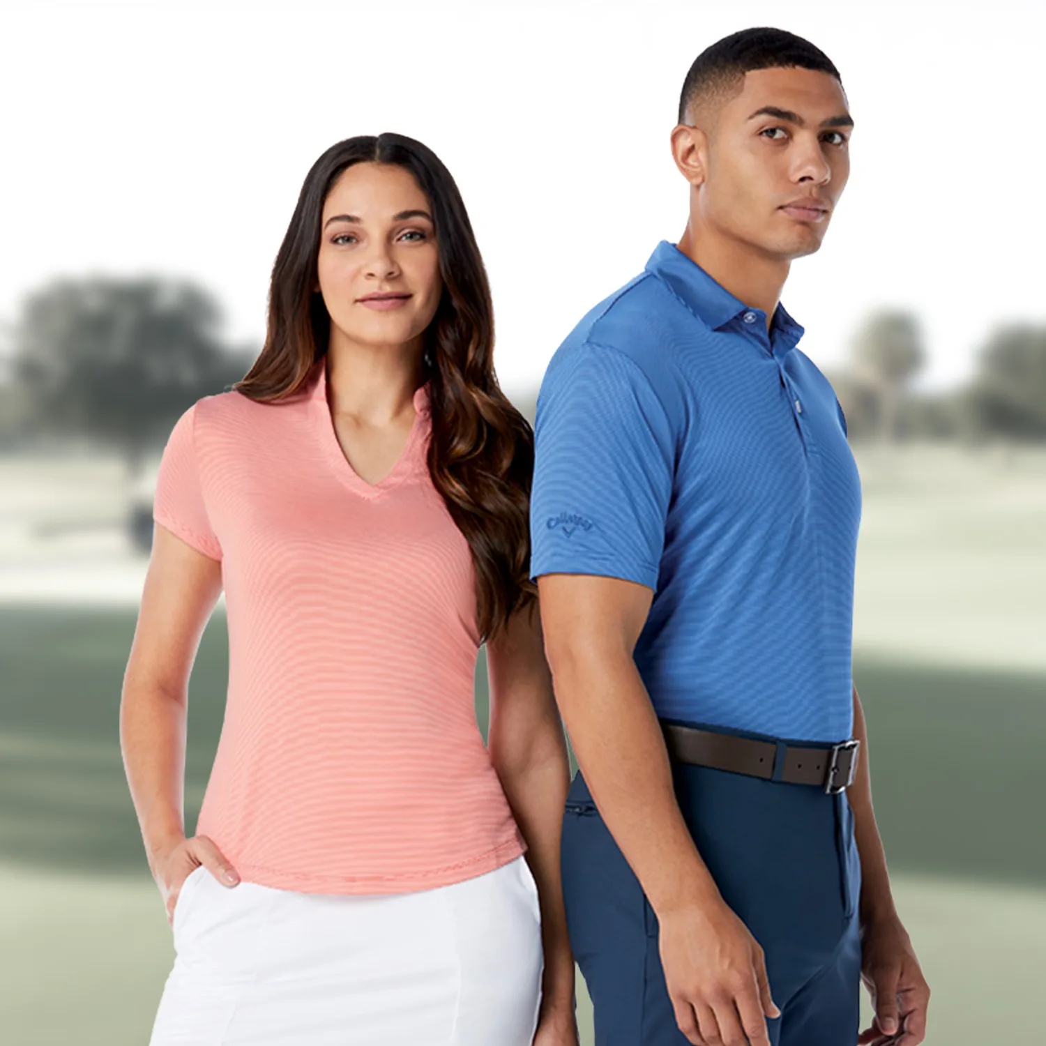 Callaway® Moisture Wicking Fine Line Stripe Men's Polo Shirt with Custom Logo view 5