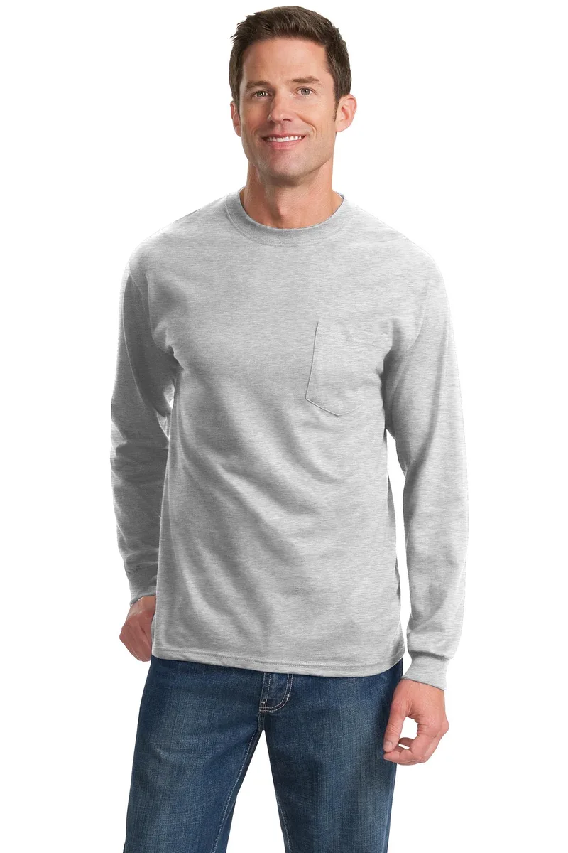 Port & Co™ Long Sleeve Essential Pocket Tee.