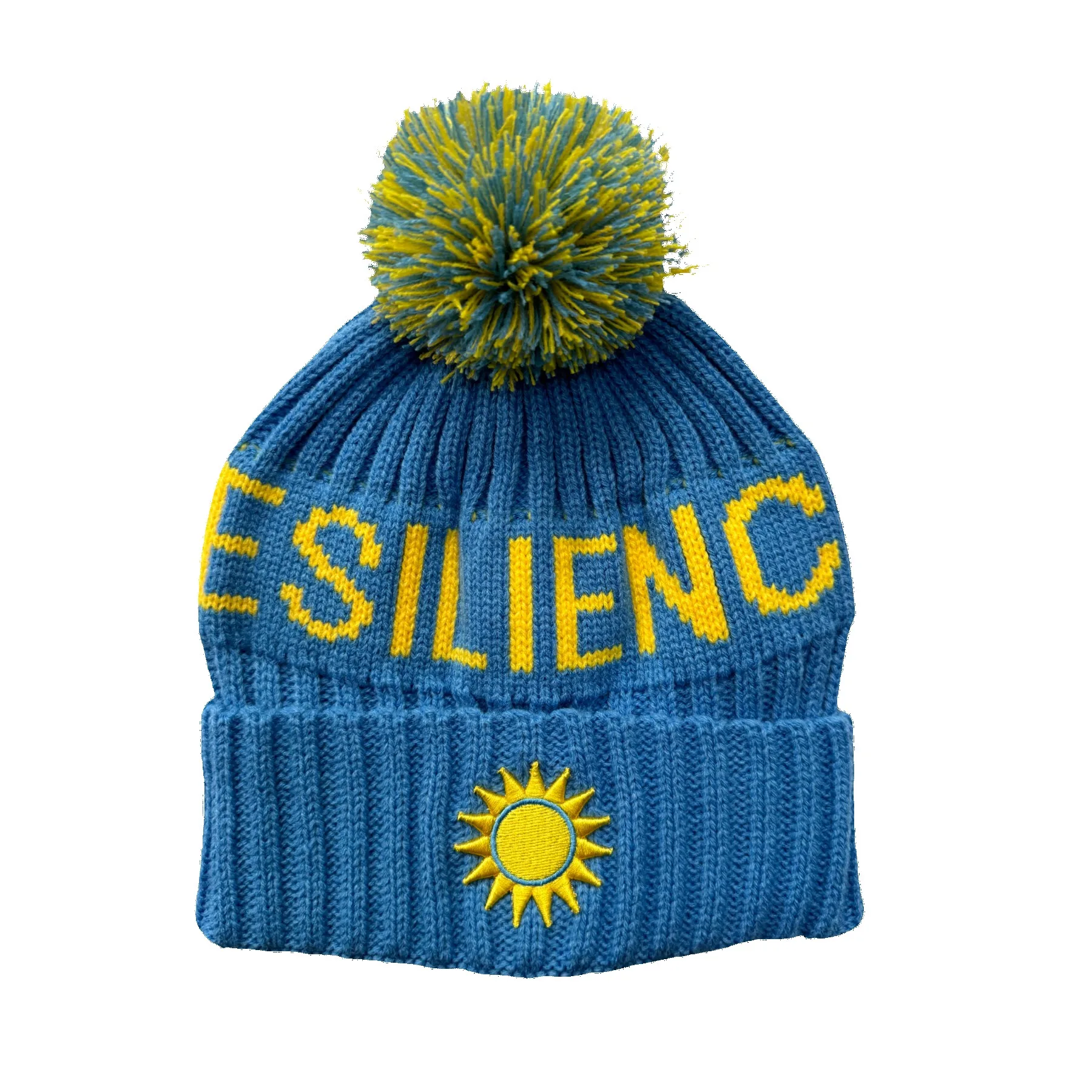 Retro Cable Knit Beanie w/ Embroidery