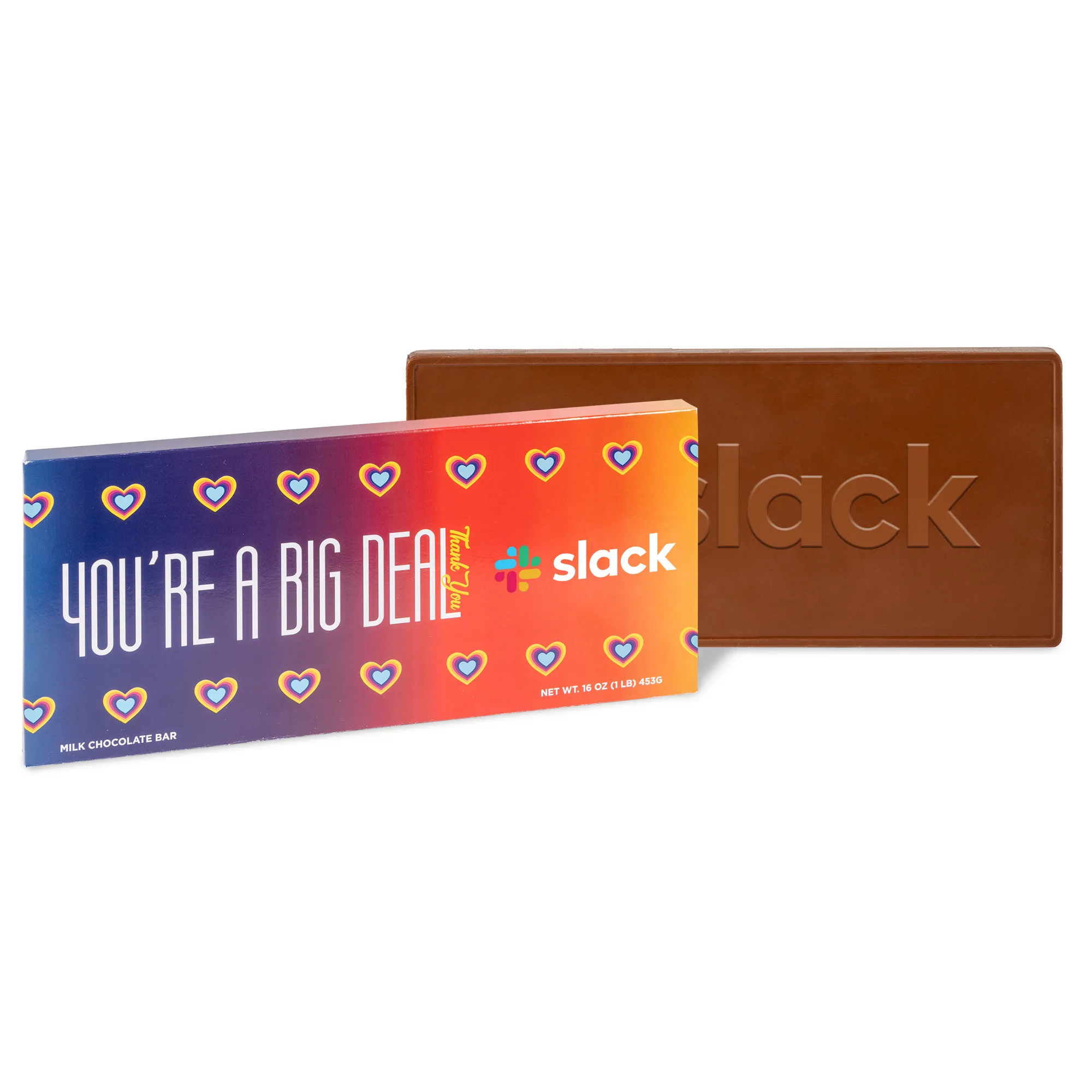 Giant 1LB Custom Molded Chocolate bar in Full Color Gift Box view 2