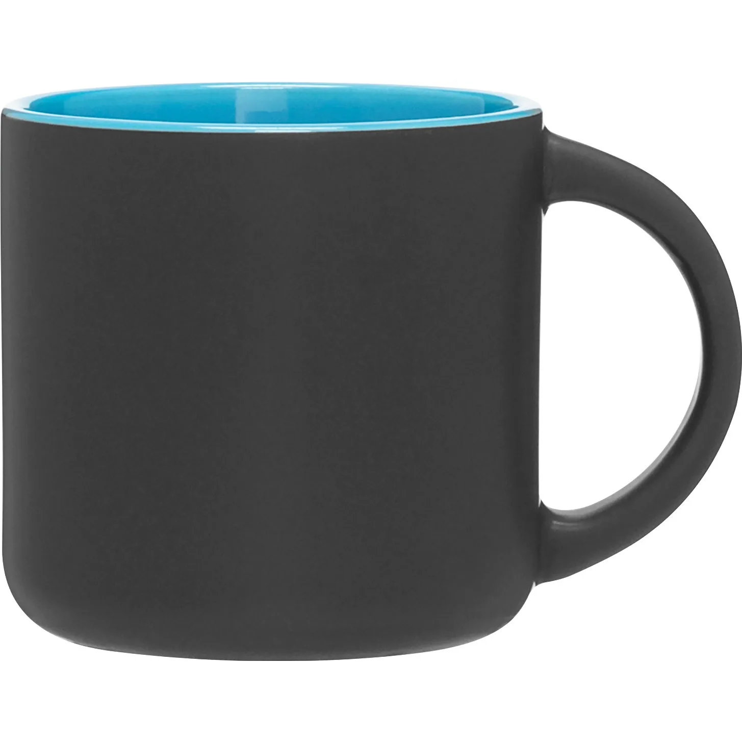 14 oz Minolo Ceramic Mug (Matte Black/Sky Blue) view 2