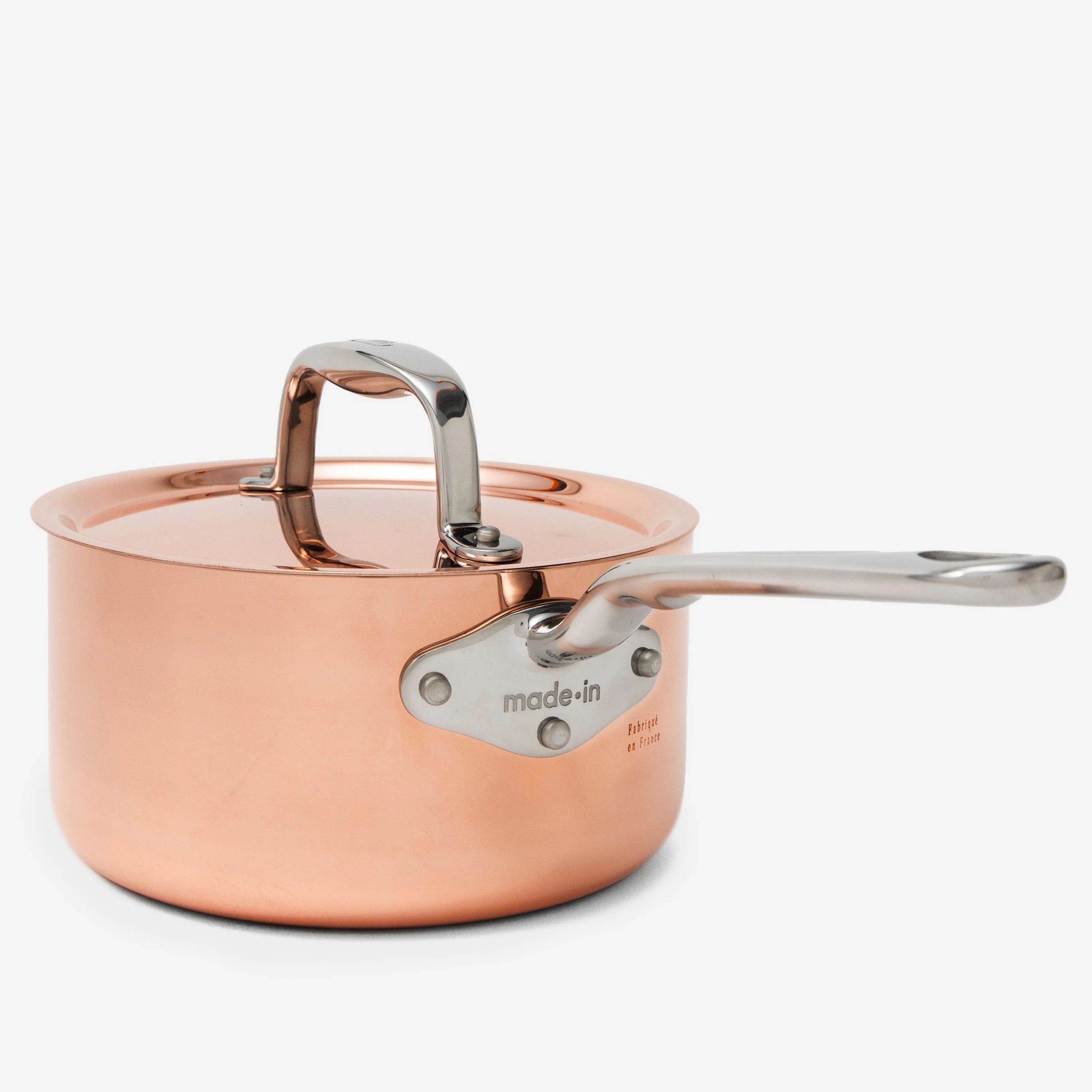 Made In 1.9 Qt Copper Saucepan W/Lid