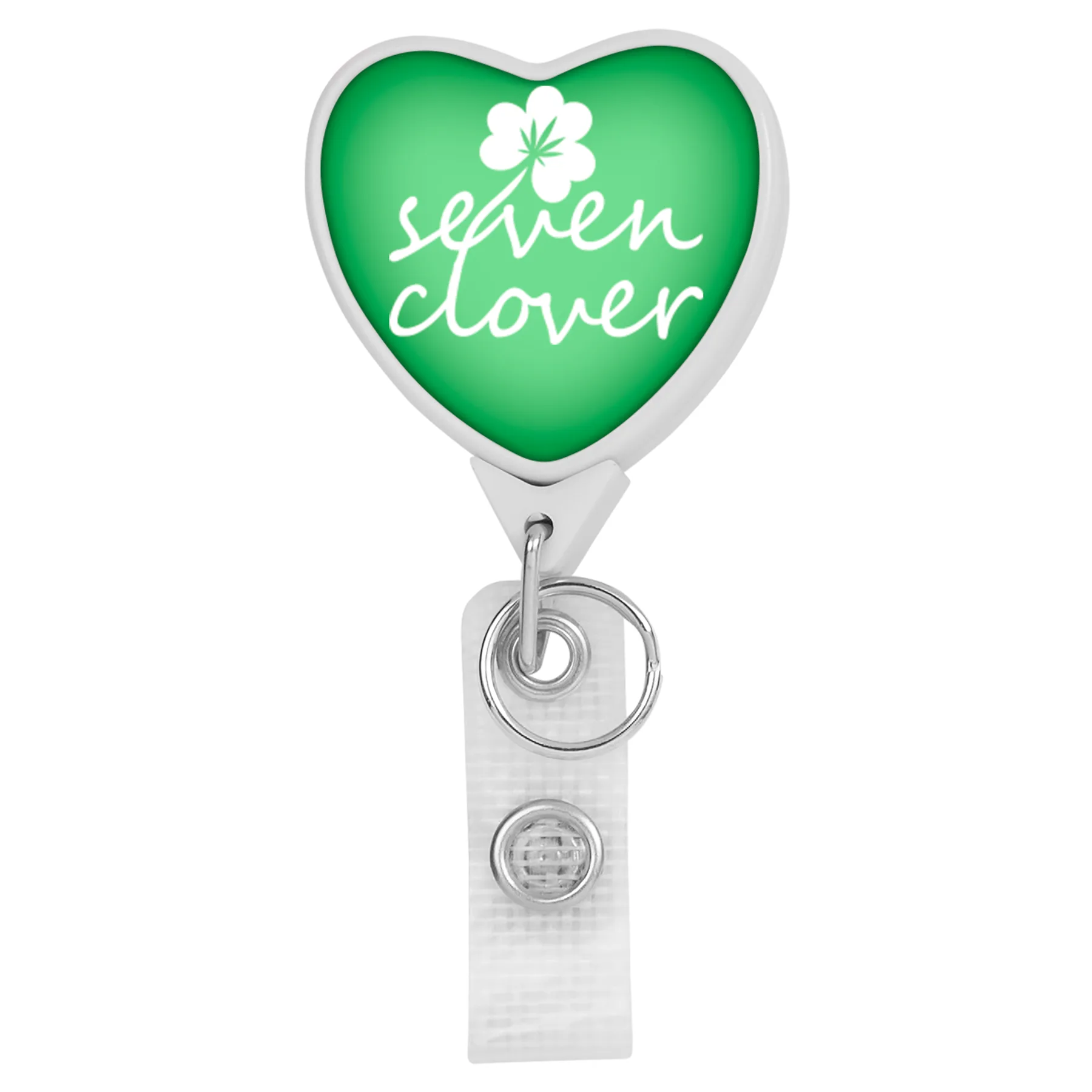 Hemp Jumbo Heart Retractable Badge Reel view 5