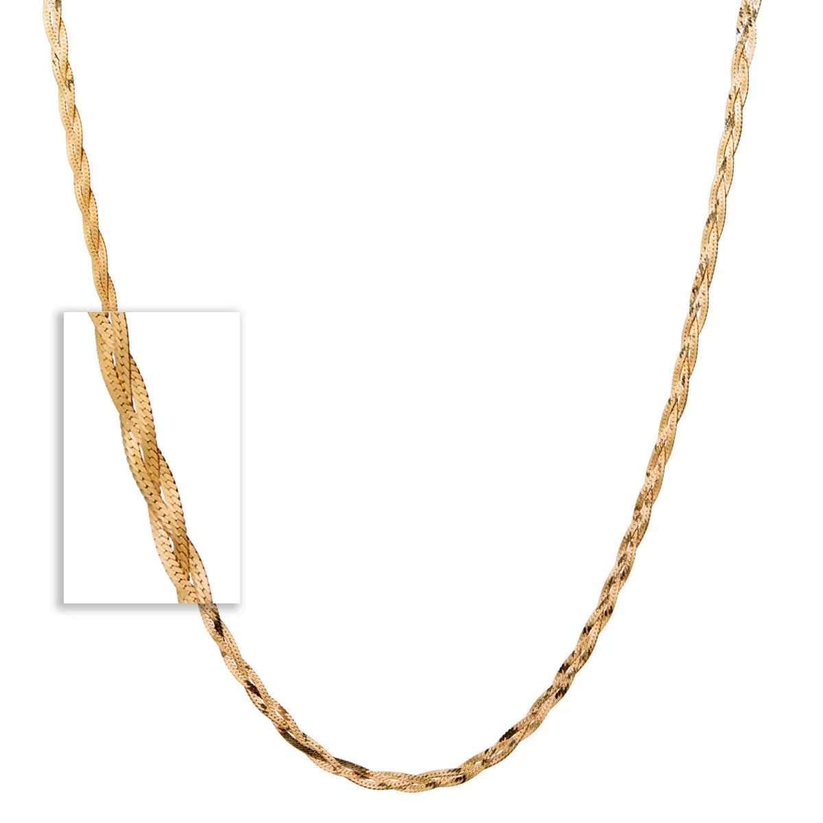 Jilco Inc Braided Herringbone Necklace - Yellow Gold