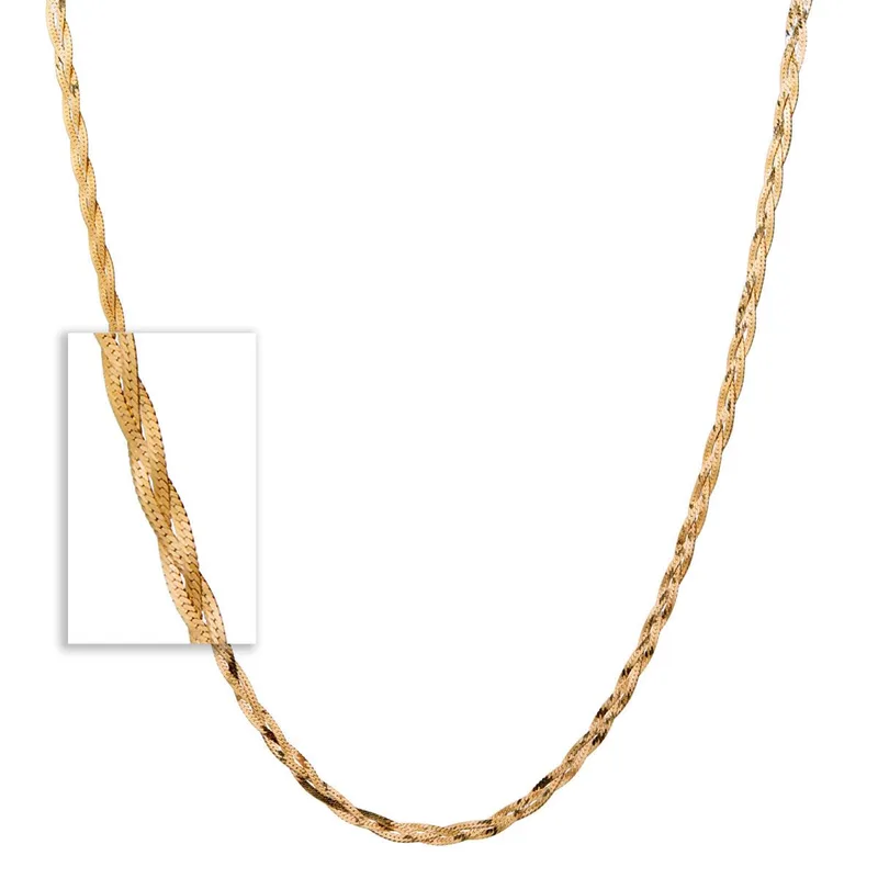 Jilco Inc Braided Herringbone Necklace - Yellow Gold
