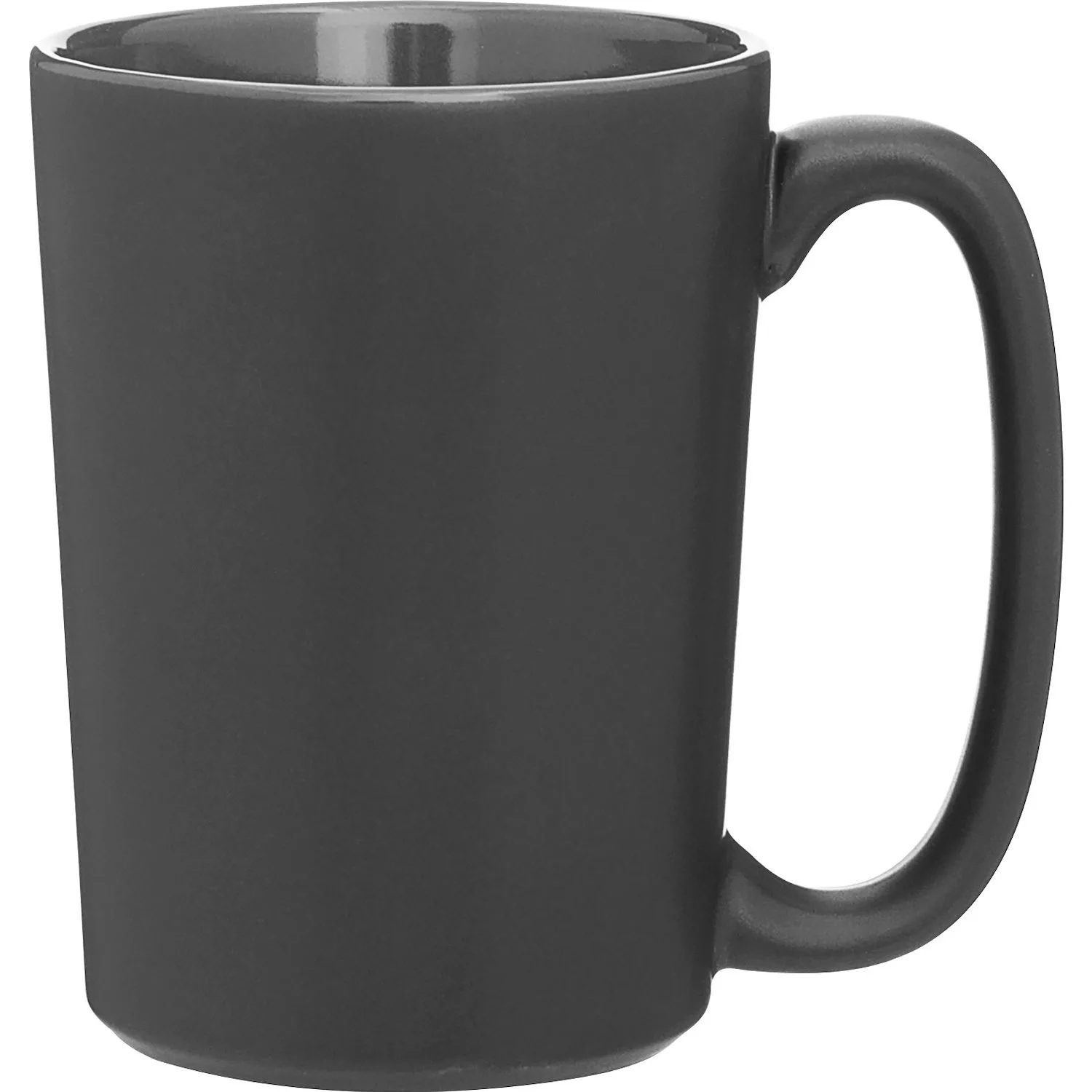 12 oz Rocca Ceramic Mug (Matte Black/Glossy Storm Gray) view 2