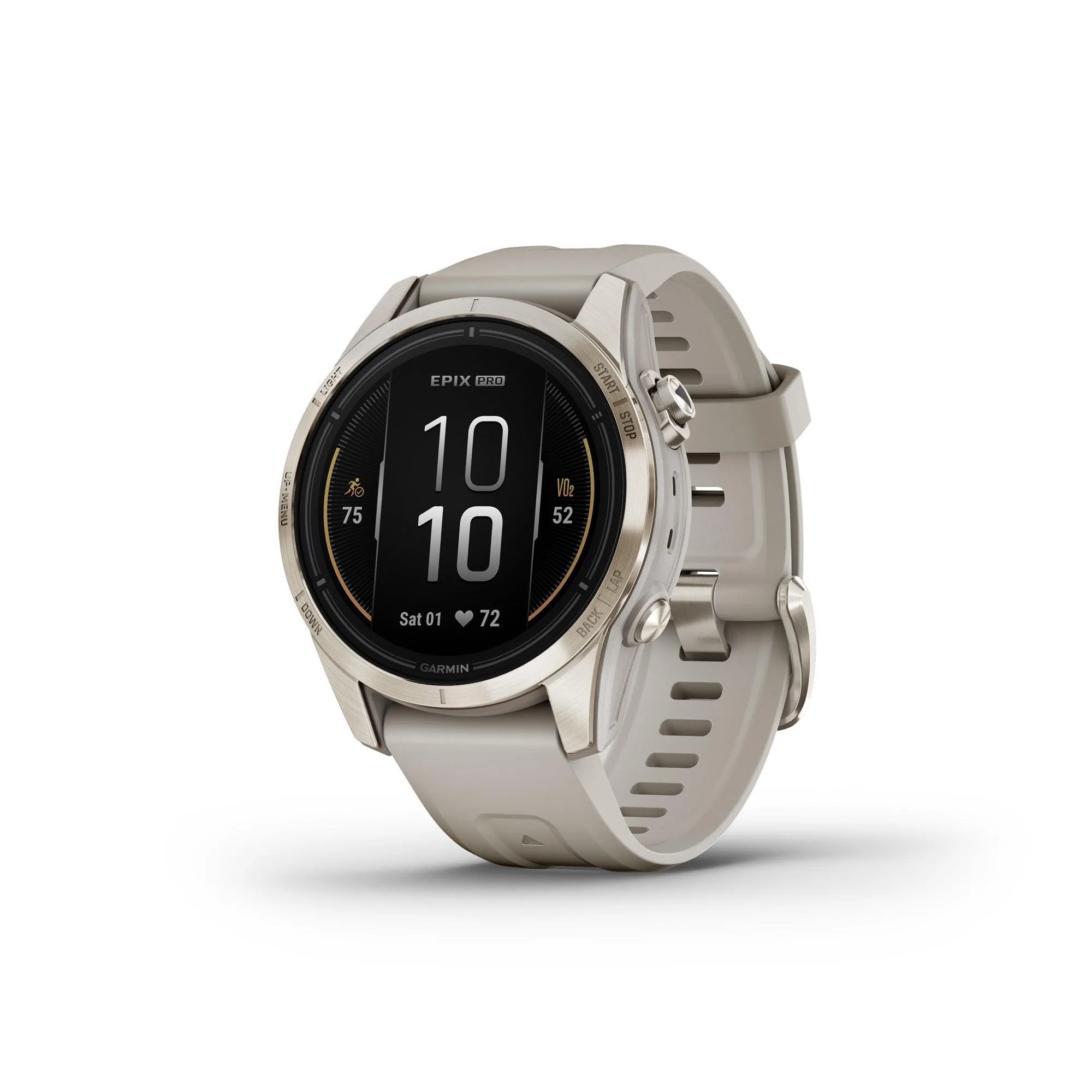 Garmin® Epix Pro (Gen 2) 42Mm Smartwatch Sapphire Ed Soft Gold W/ Light Sand Band