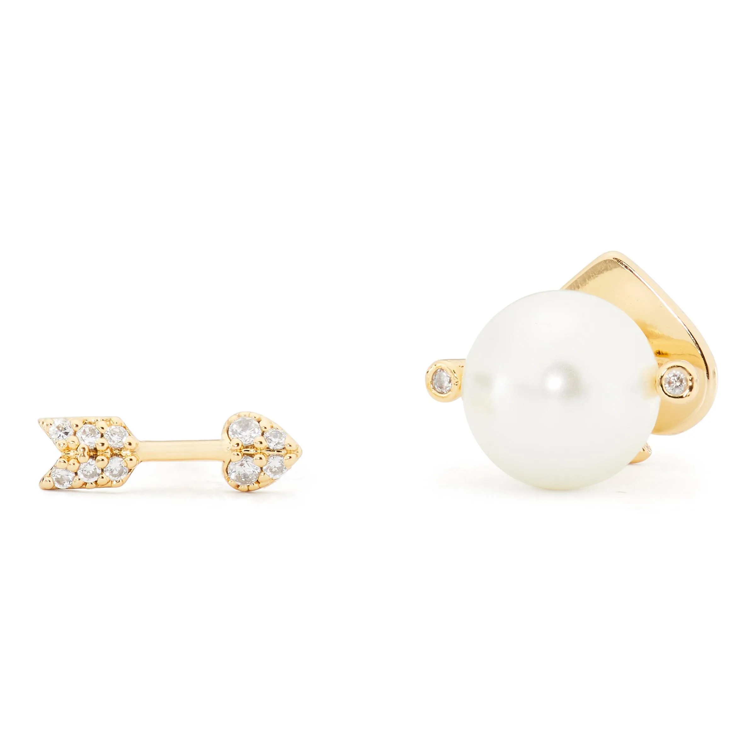 kate spade new york Love Game Arrow Asymmetrical Studs - Gold
