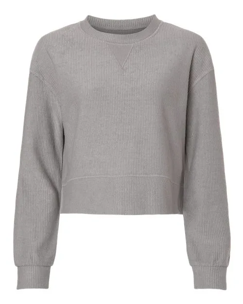 BOXERCRAFT Women's Ribbed Knit Cropped Boxy Crew Shirt view 4