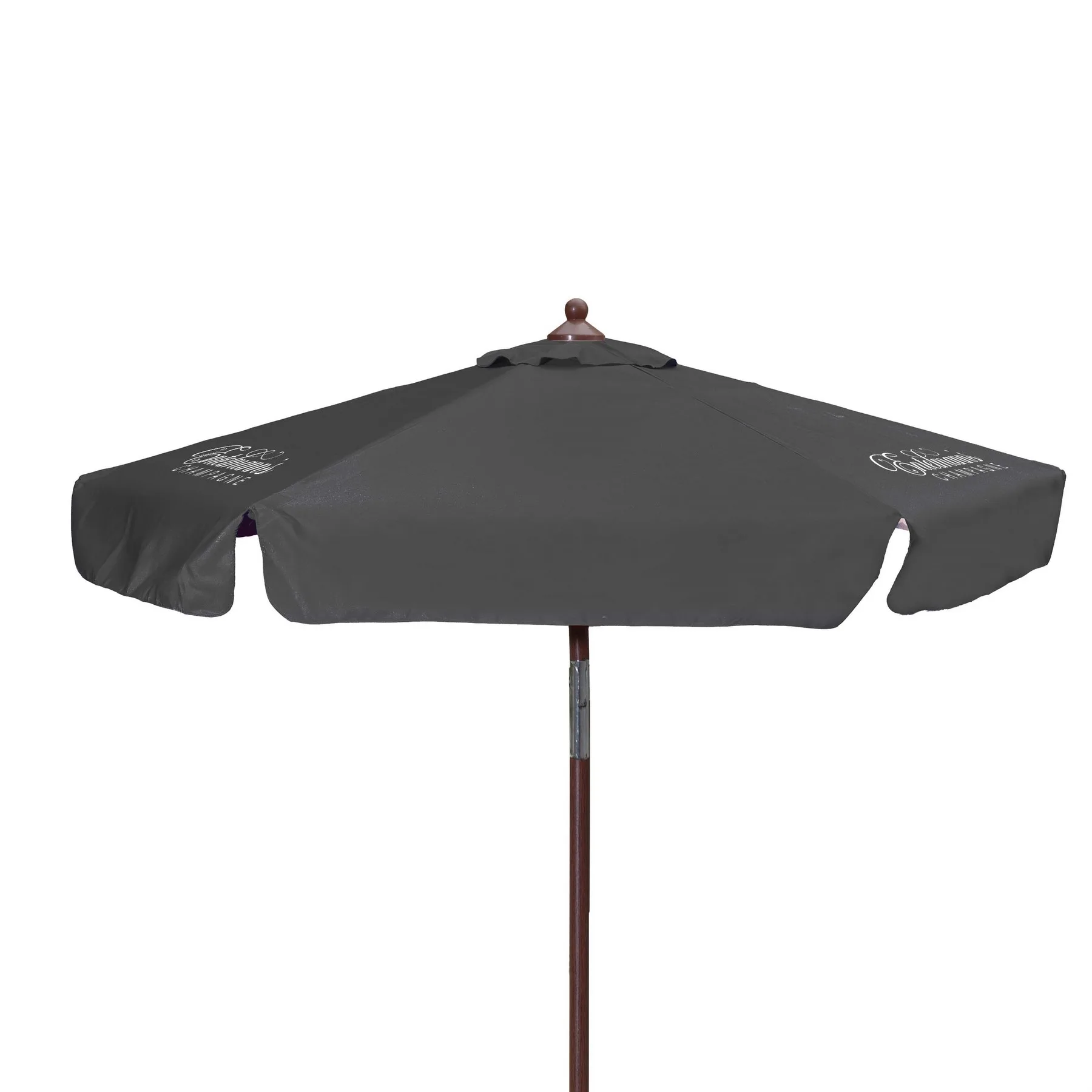 7' Wood Look Tilting Umbrella With Valance (3 Imprints) view 3