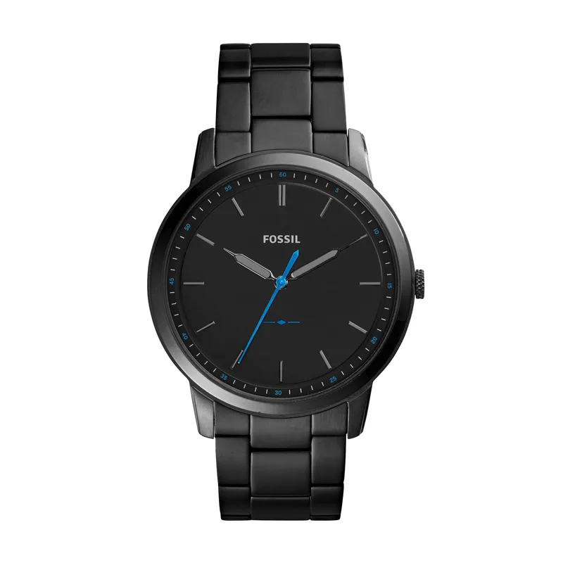 Fossil Mens Minimalist Black Ion-Plated Watch Black Dial