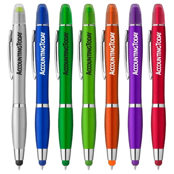 Curvaceous Metallic Stylus Highlighter Pen