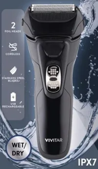 Health, Beauty & Fitness Vivitar Waterproof Foil Cordless Rechargeable Men's Shaver