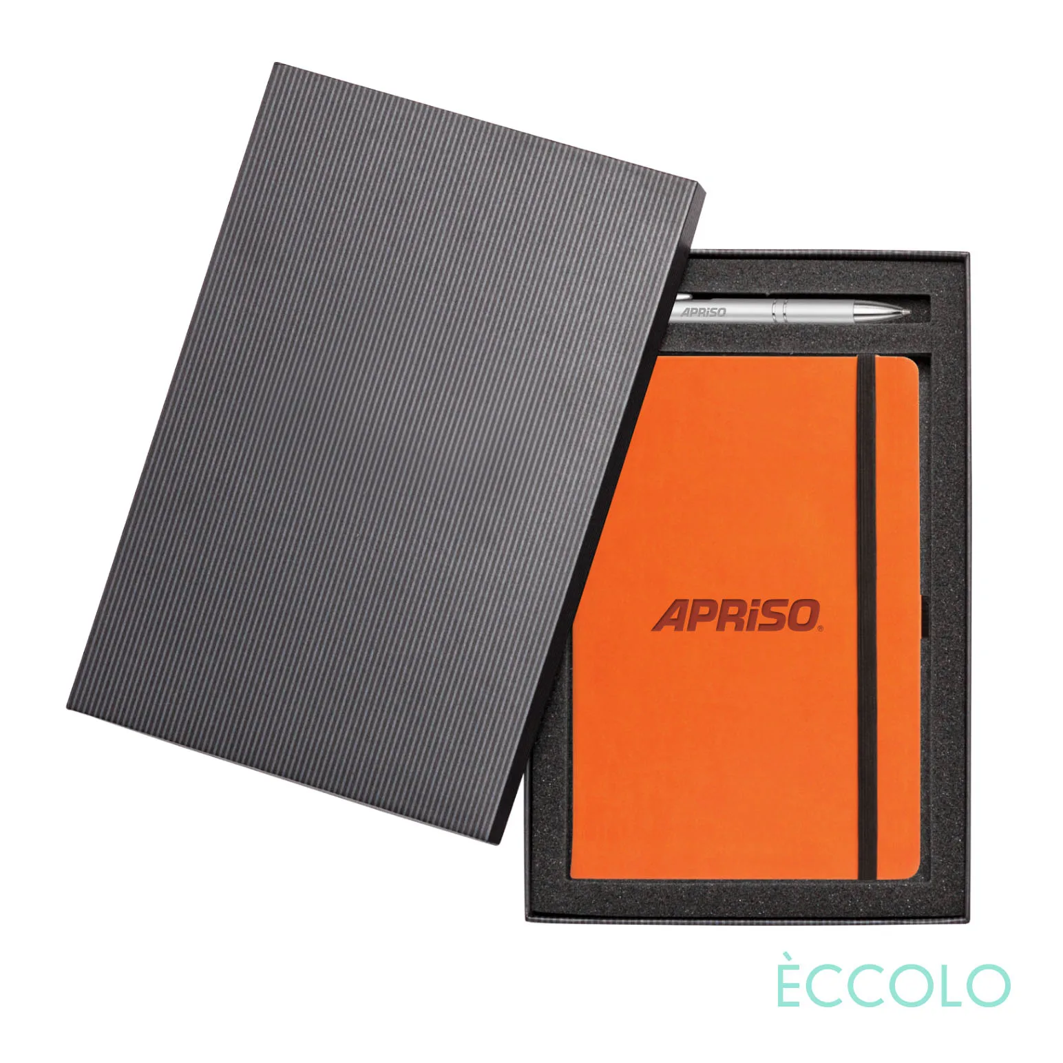 Journal & Clicker Pen Gift Set, Orange/Silver