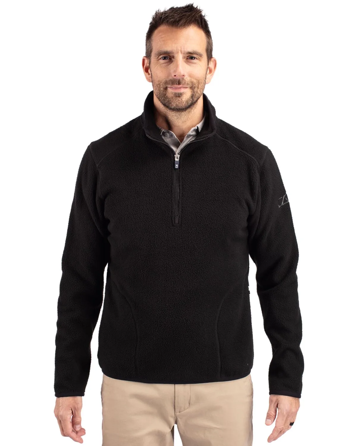 Cutter & Buck Cascade Eco Sherpa Fleece Mens Quarter Zip Jacket