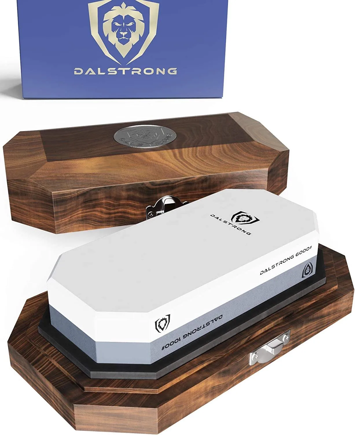 Dalstrong Portable Whetstone Kit - #1000 / #6000 Grit Combo Stones With Wooden Storage Box