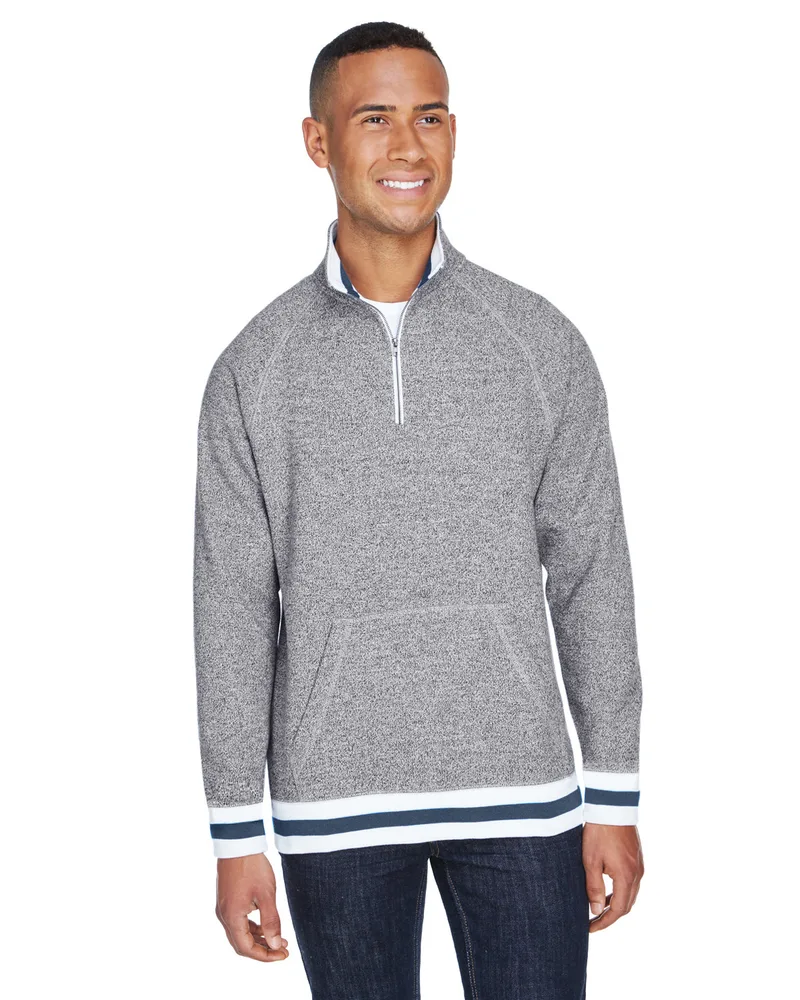 J AMERICA Adult Peppered Fleece Quarter-Zip view 5