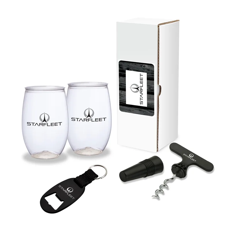 Vineyard 4-Piece Picnic Gift Set — Black