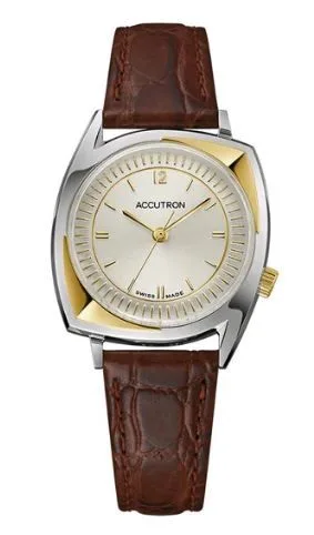 Citizen® Accutron Legacy Collection Automatic Watch, Assymetrical Case w/Brown Croco-Embossed Strap
