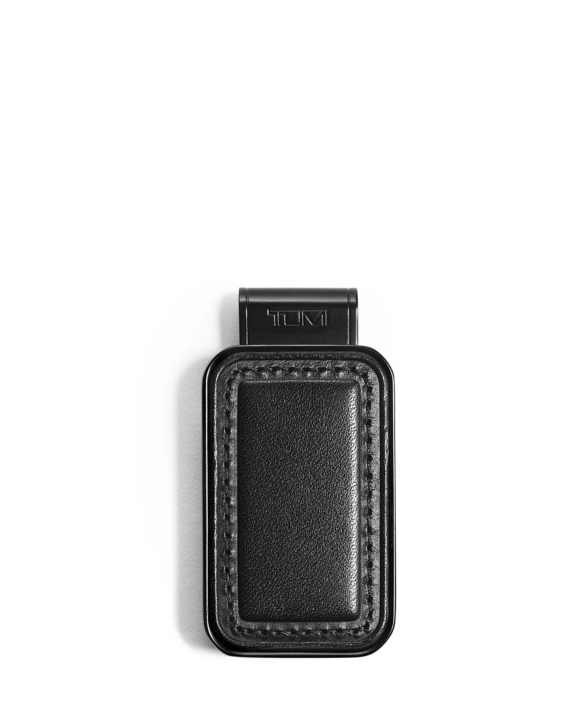 Tumi Nassau Monogram Patch Money Clip- Black Smooth Leather