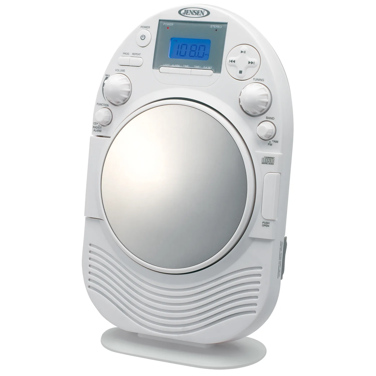 Jensen® AM/FM Stereo Shower Radio & CD Player w/ Fog Resistant Mirror