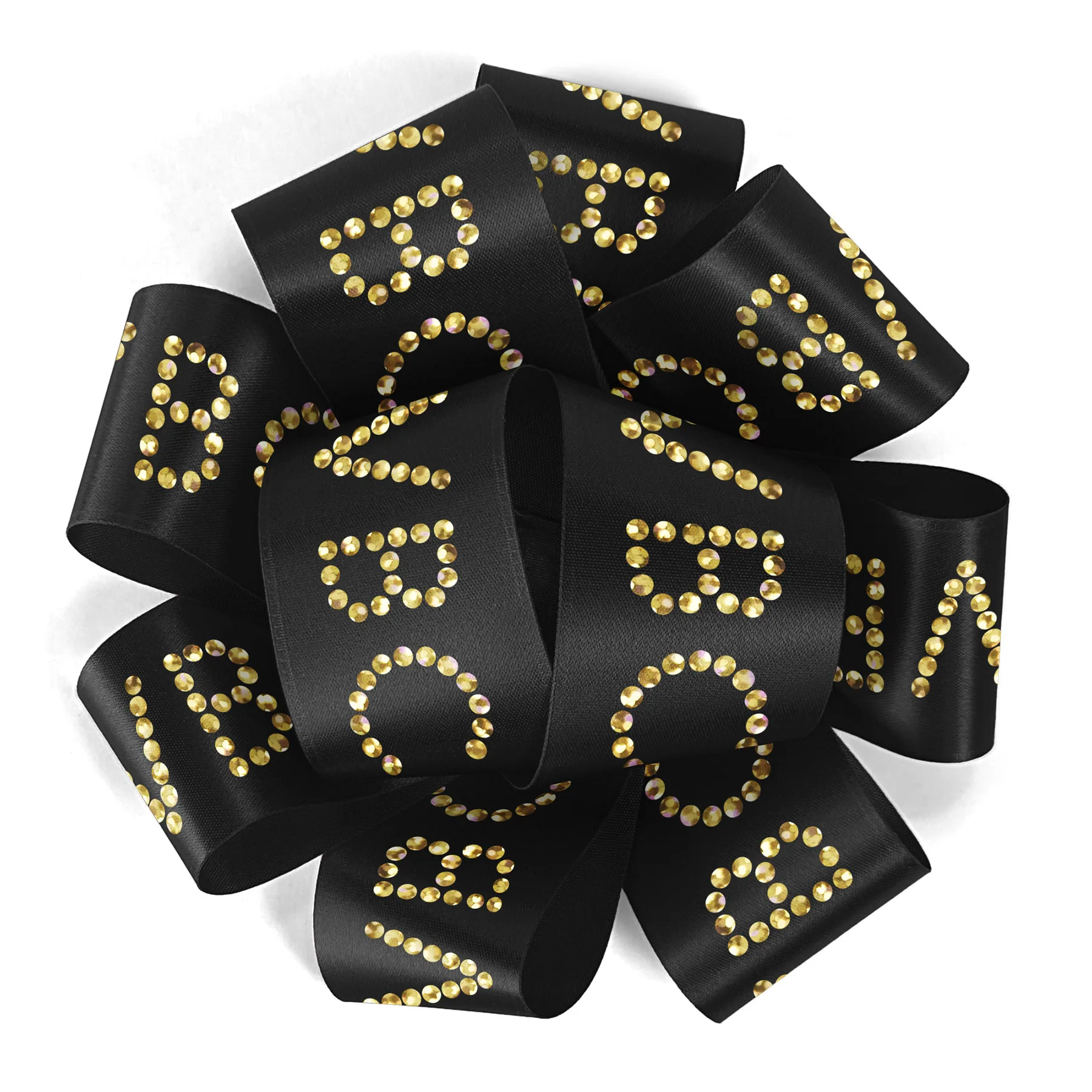 1 1/2" Badge Satin Bow - Sparkle
