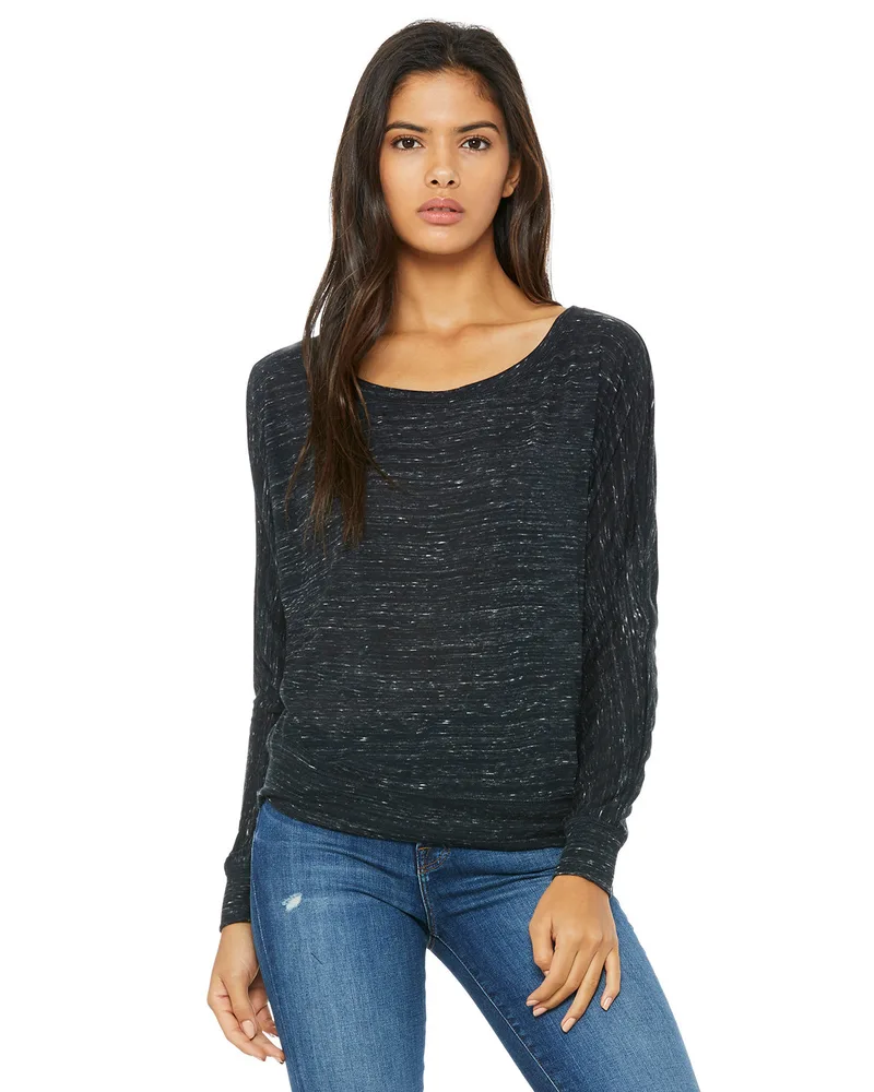 BELLA+CANVAS Ladies' Flowy Long-Sleeve Off Shoulder T-Shirt