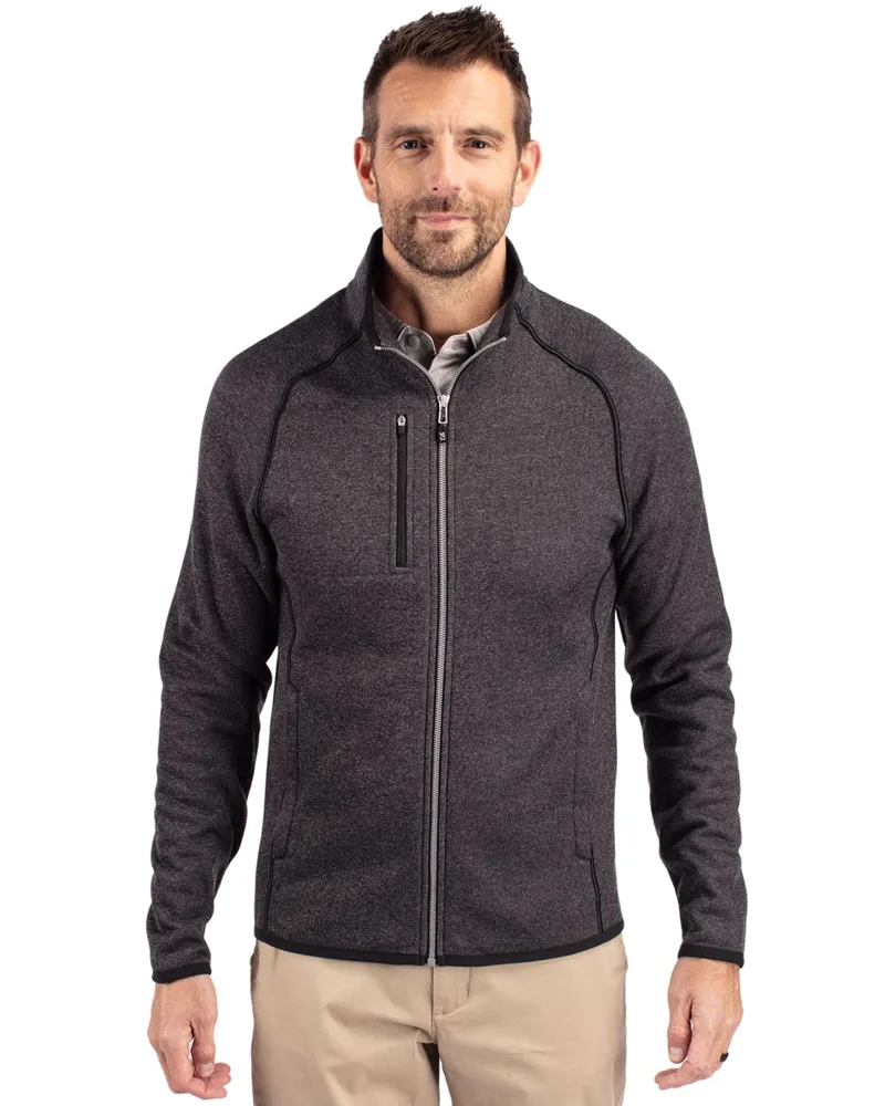 Cutter & Buck Mainsail Sweater-Knit Mens Big and Tall Full Zip Jacket