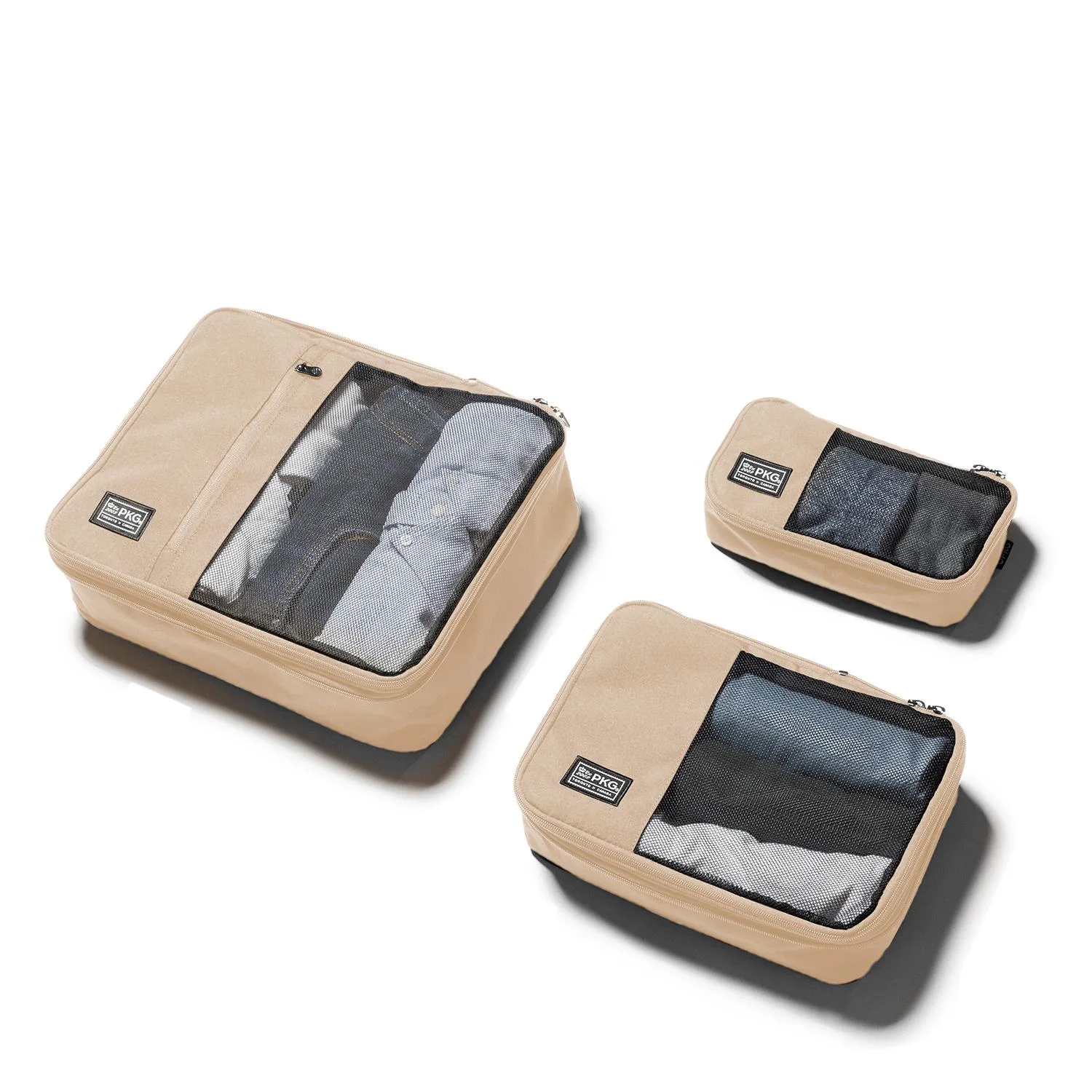 PKG Union Overnight Compression Packing Cubes In Ginger Root - 3 Pack
