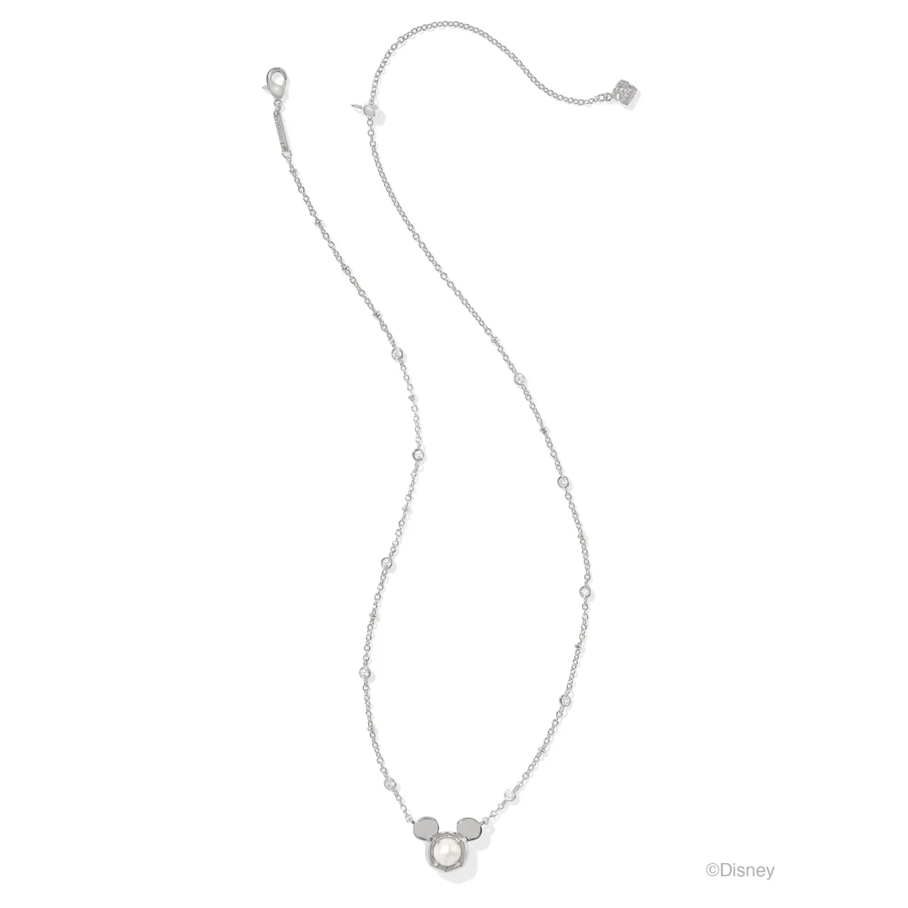 Kendra Scott Disney Silver Mickey Mouse Short Pendant Necklace in Freshwater Cultured Pearl