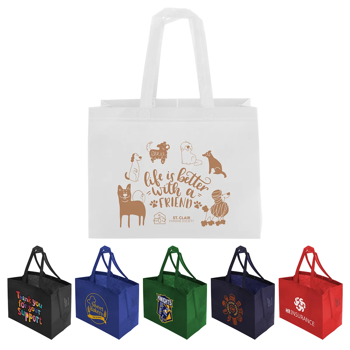 Kingston 80GSM Recycled Non-Woven Polypropylene Heat-Sealed Tote
