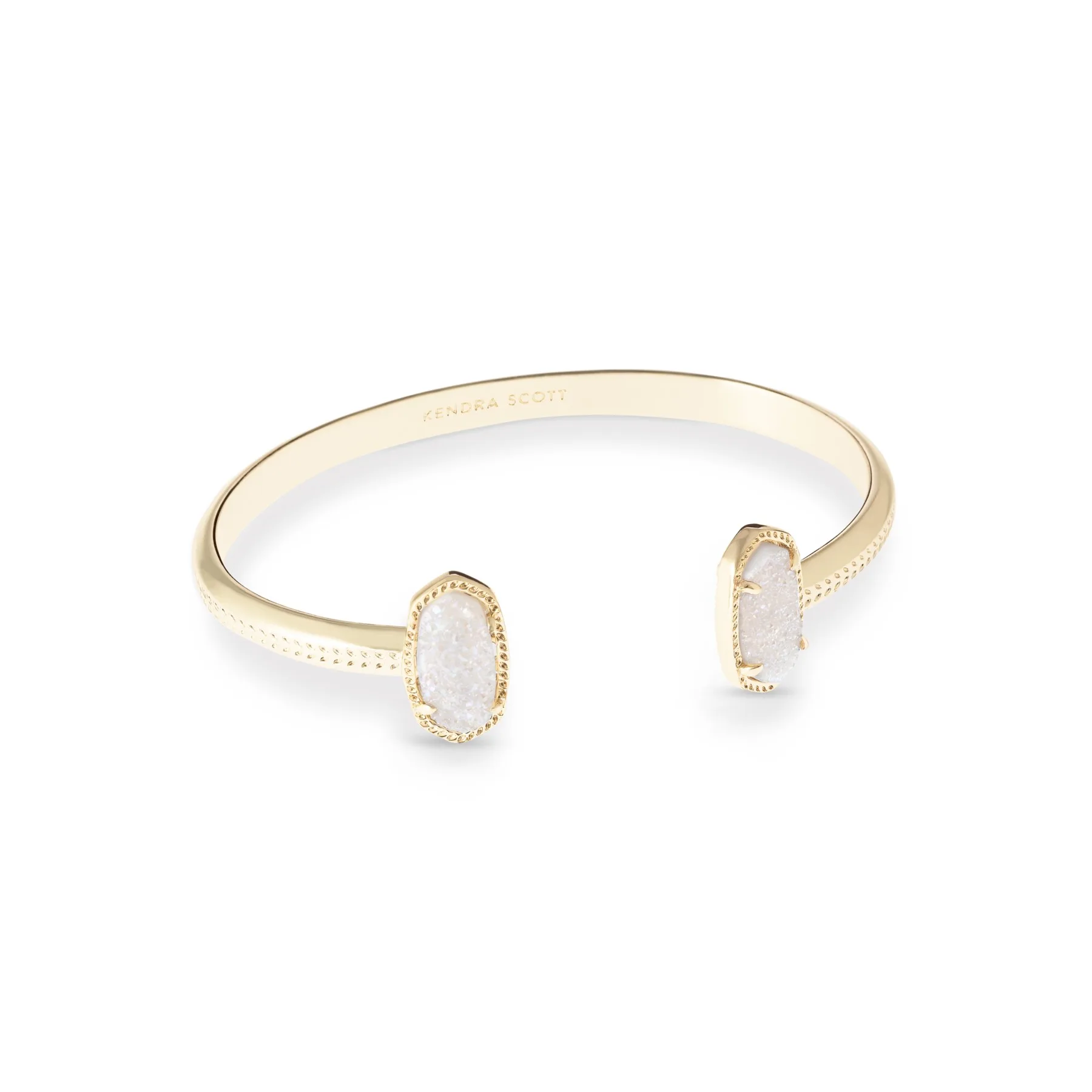Kendra Scott Elton Gold Cuff Bracelet in Iridescent Drusy