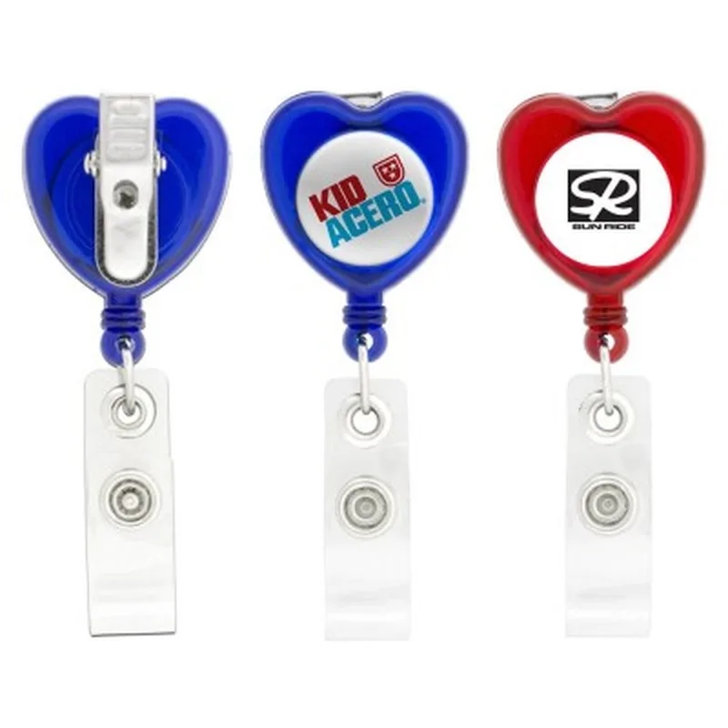 Heart-Shaped Retractable Badge Holder