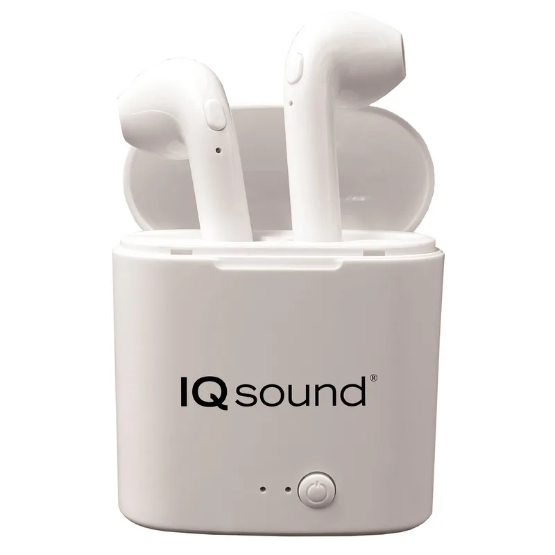 Supersonic® True Wireless Earbuds w/Power Bank Carrying Case (White)