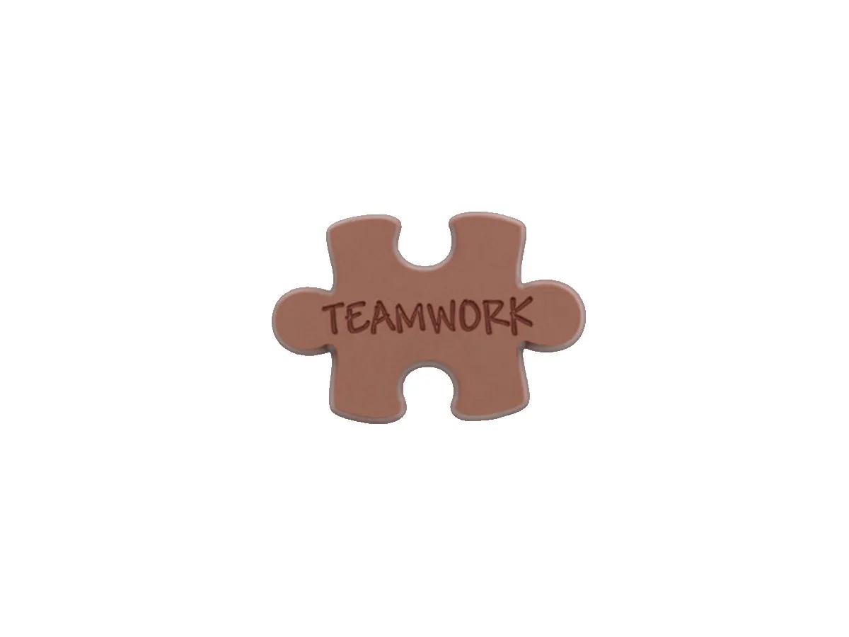 Teamwork Puzzle 2"x3" Milk Chocolate Shape