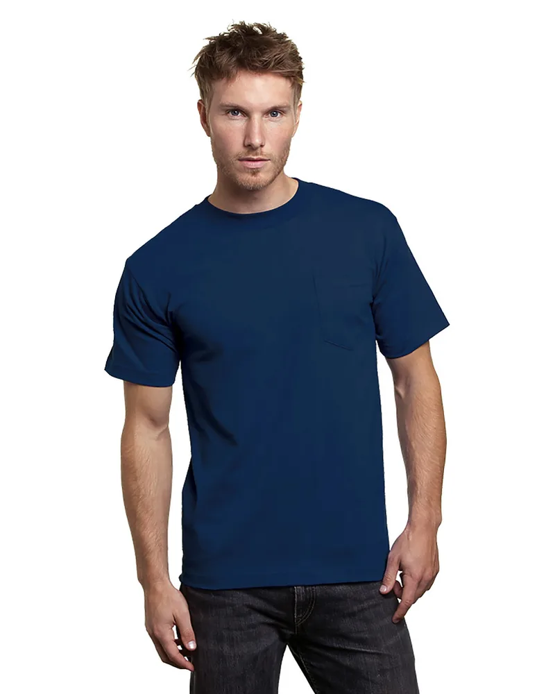 BAYSIDE Unisex USA Made Midweight Pocket T-Shirt view 4