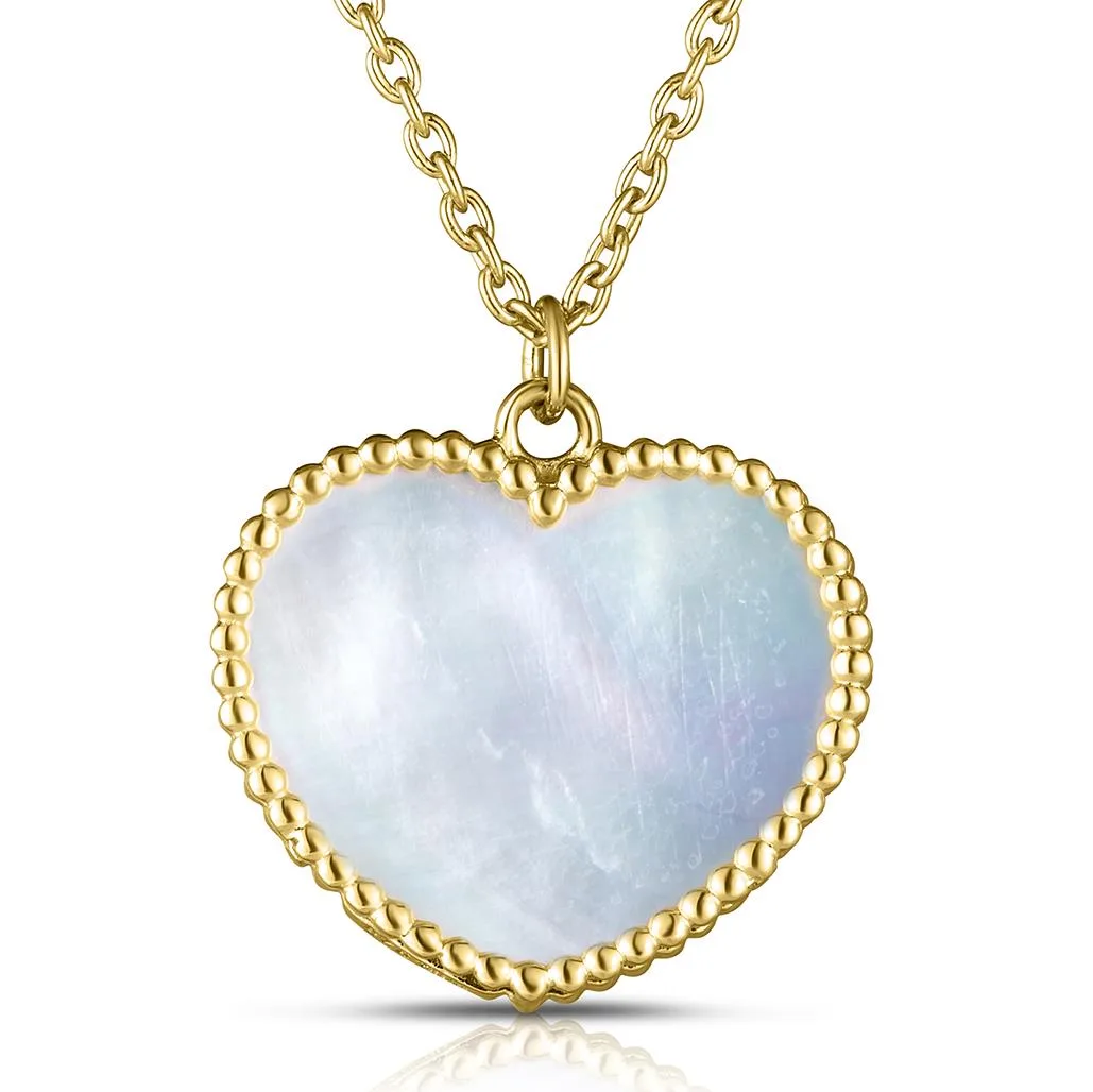 Jilco Inc Mother Of Pearl Heart Necklace