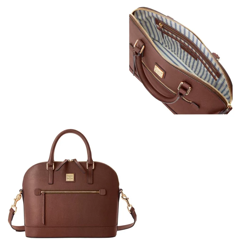 Dooney & Bourke Amber Saffiano Domed Zip Satchel
