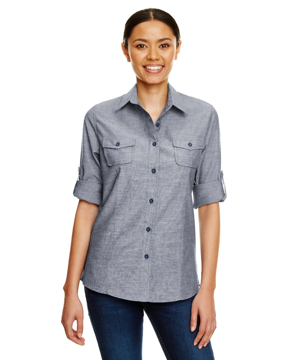 Burnside Ladies' Chambray Woven Shirt