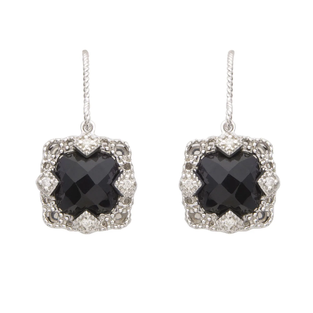 Jilco Inc Onyx And Diamond Earrings