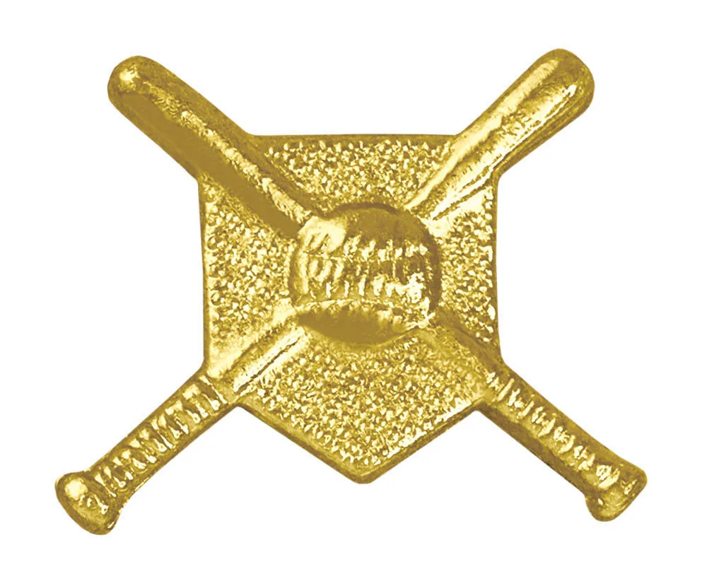Crossed Bats Chenille Lapel Pin
