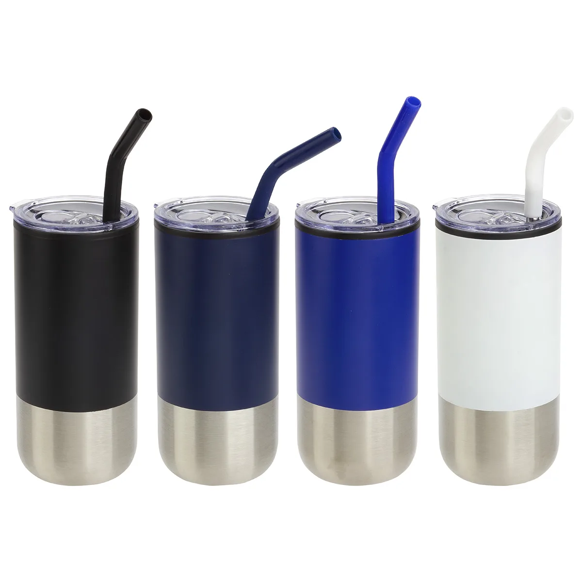 Oxford 16 oz Stainless Steel/Polypropylene Tumbler with Straw view 2