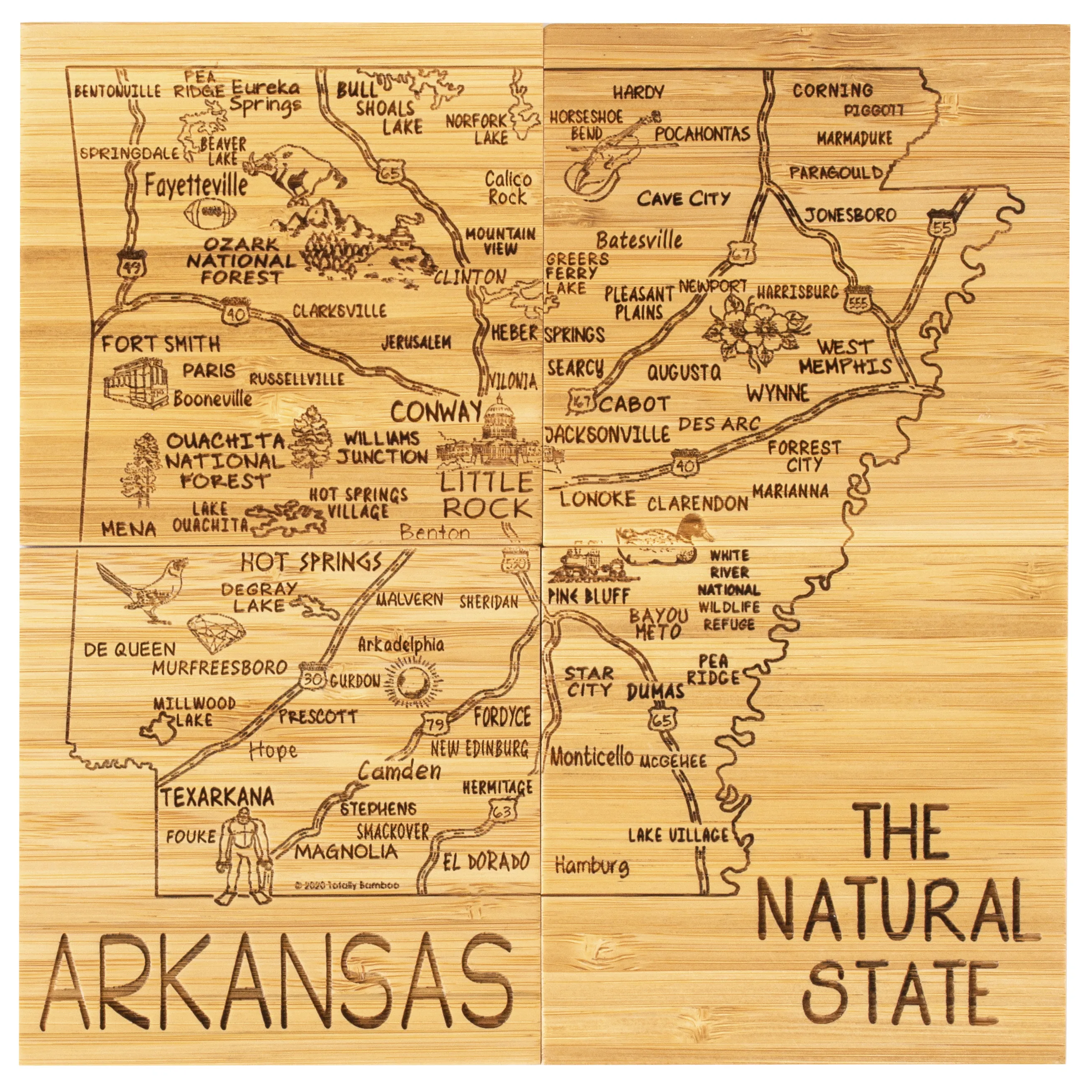 Arkansas Puzzle Coaster Set view 2