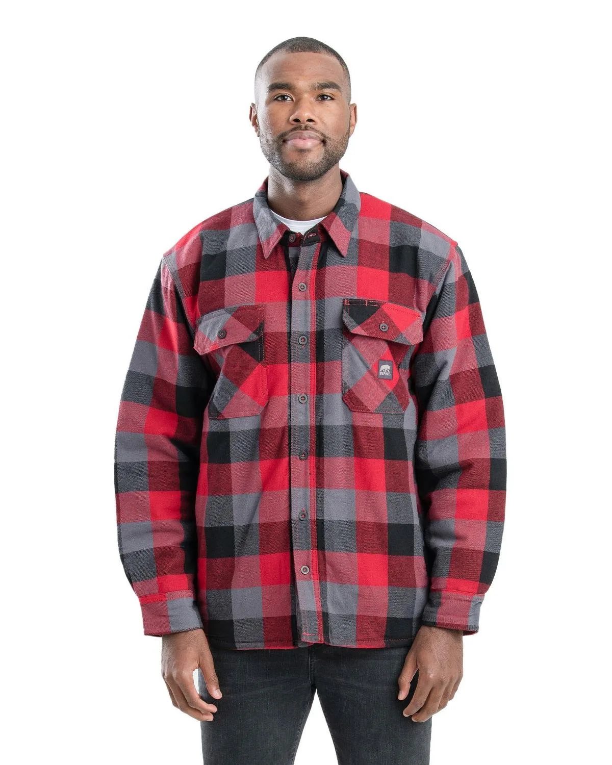 Berne Apparel Men's Tall Timber Flannel Shirt Jacket view 2