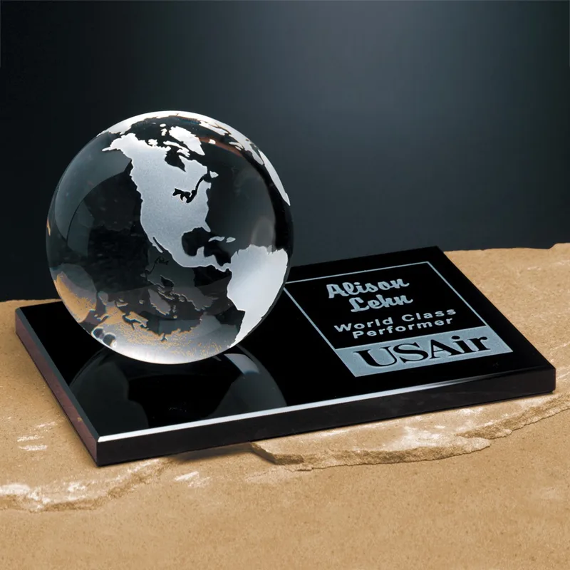 Continental Globe on Glass Base